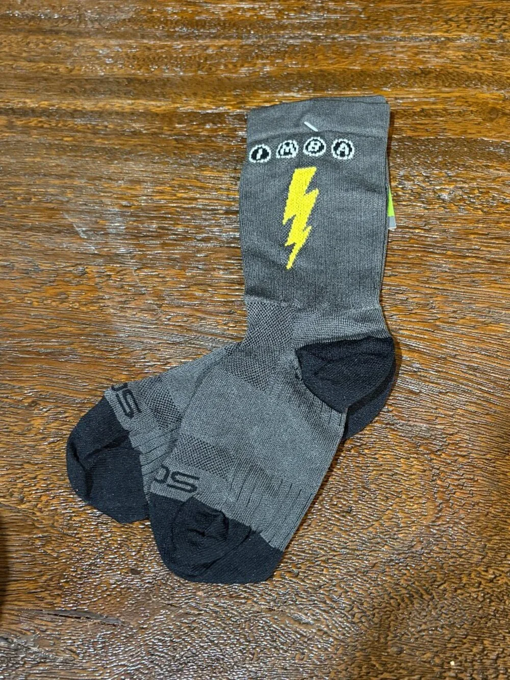 Sock Guy SGX Compression Comfort IMBA Lightning  Bolt  S/M NWT NEW